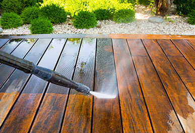 Deck Being Pressure Washed